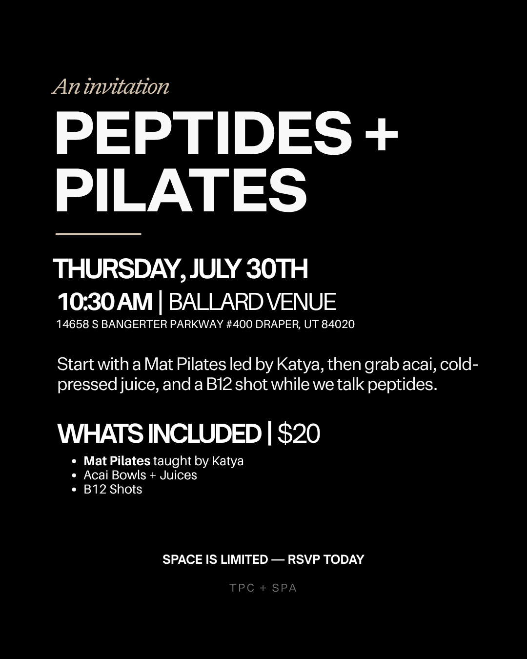 Peptides + Pilates by TPC